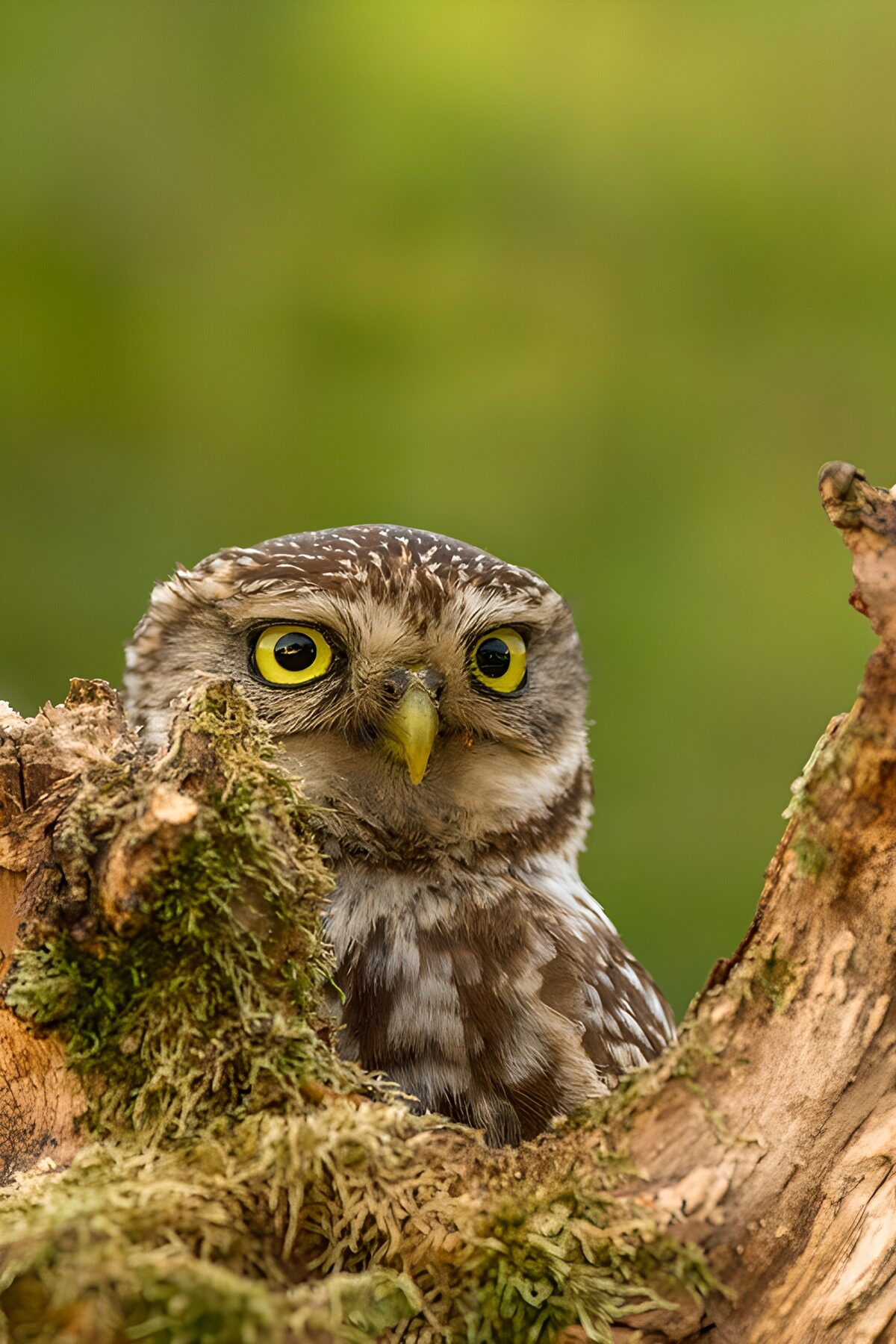 Curious Little Owl in the Forest