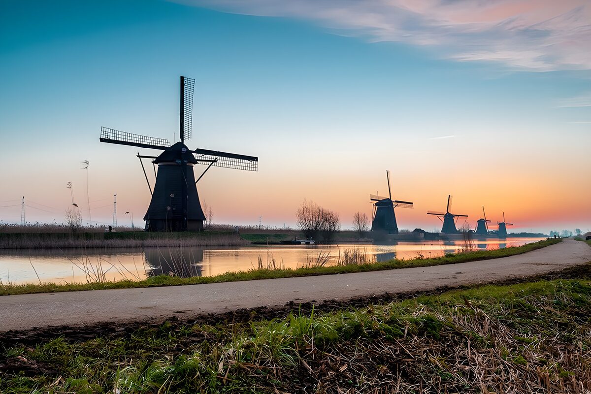 OCCOM2030827: Dutch Windmills at Sunset