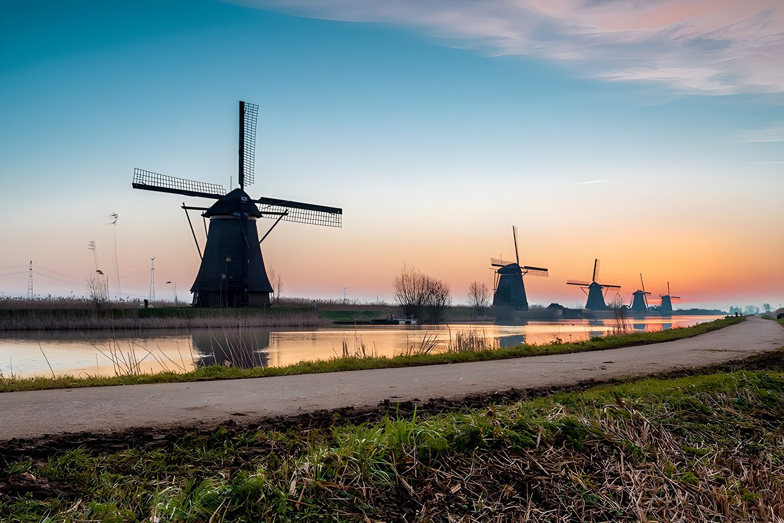OCCOM2030827: Dutch Windmills at Sunset
