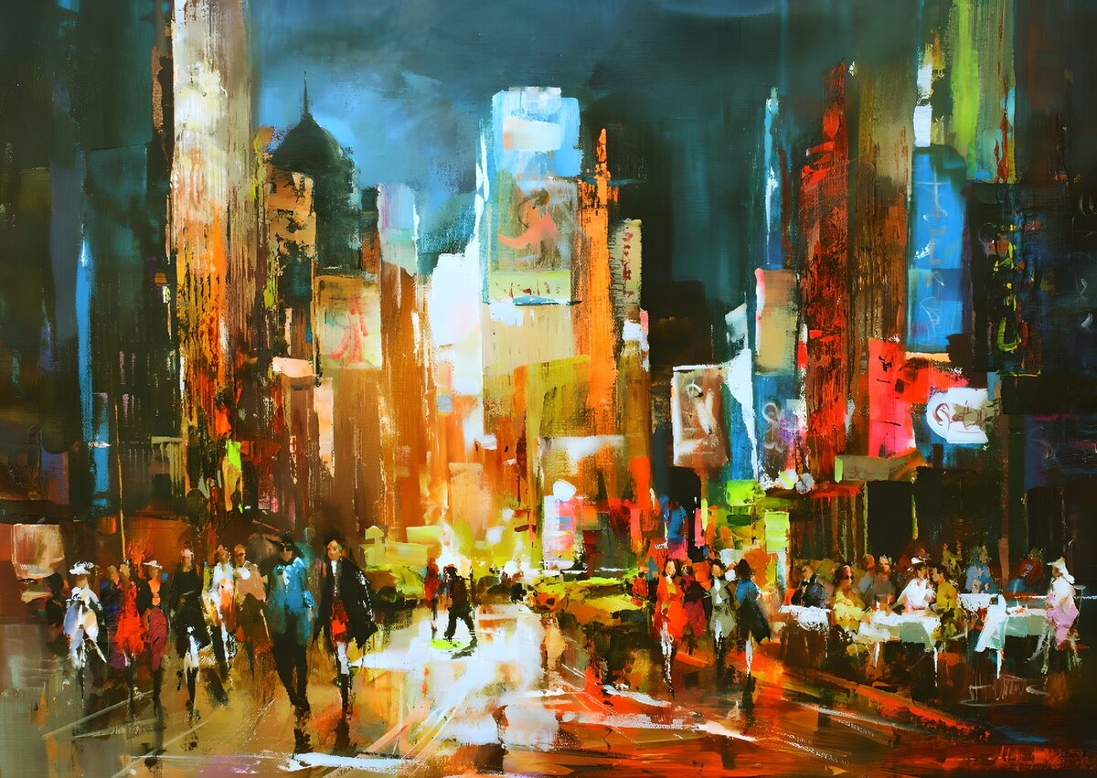 Vibrant City Lights at Night