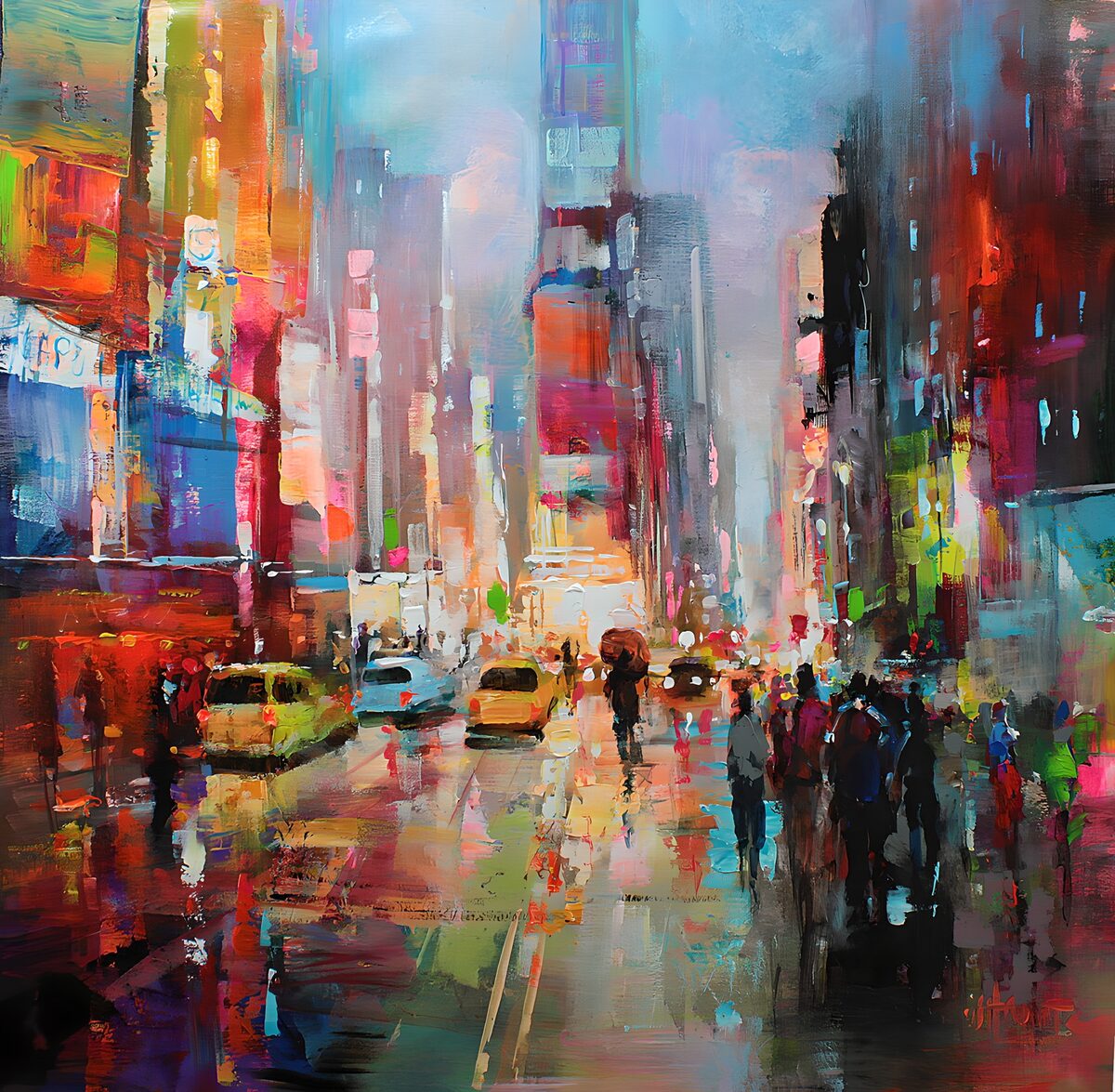 Vibrant City Lights at Dusk
