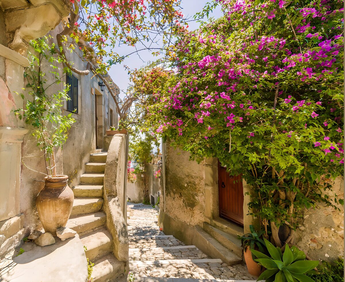 Charming Floral Alleyway