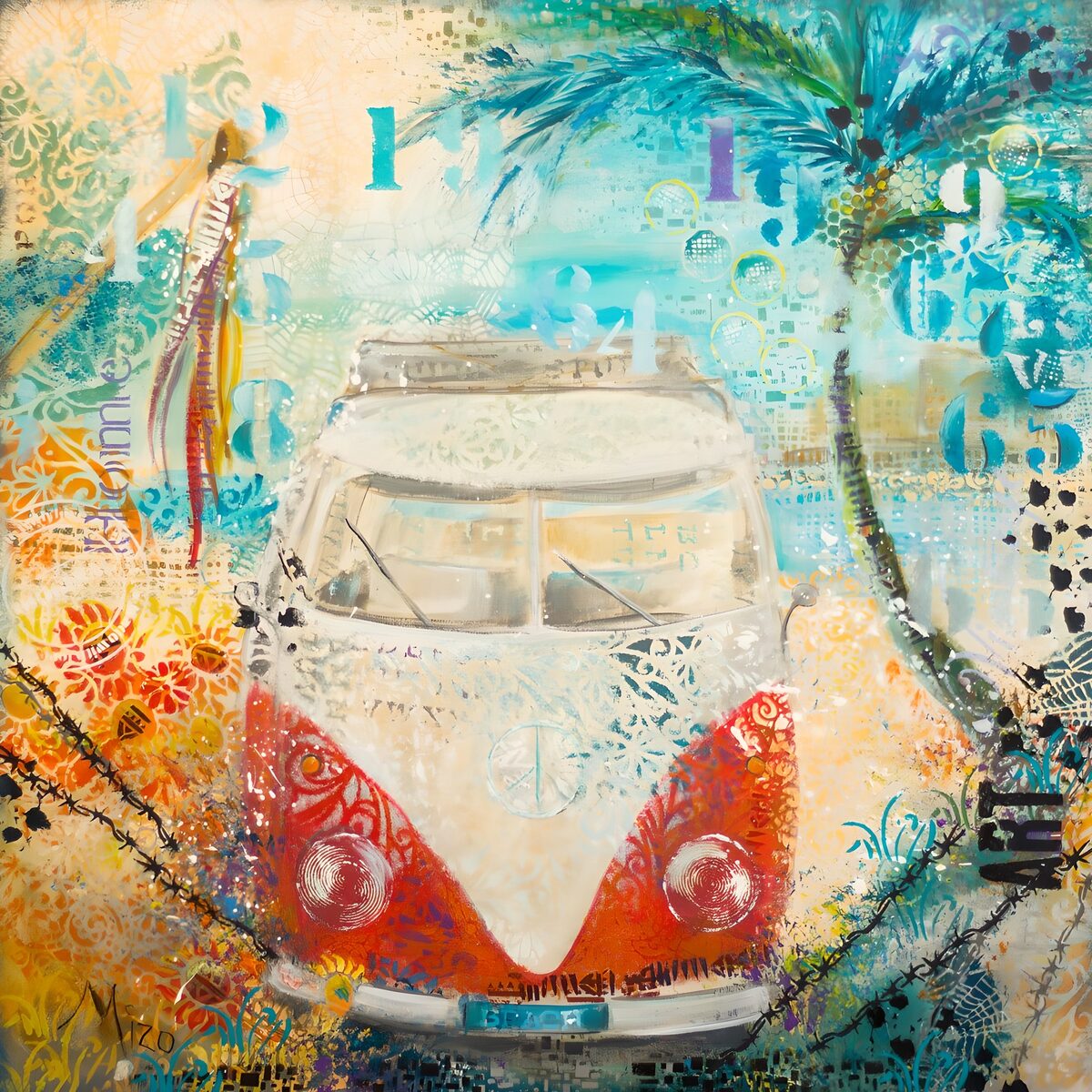 OCCOM4791307: Vintage Van by the Beach