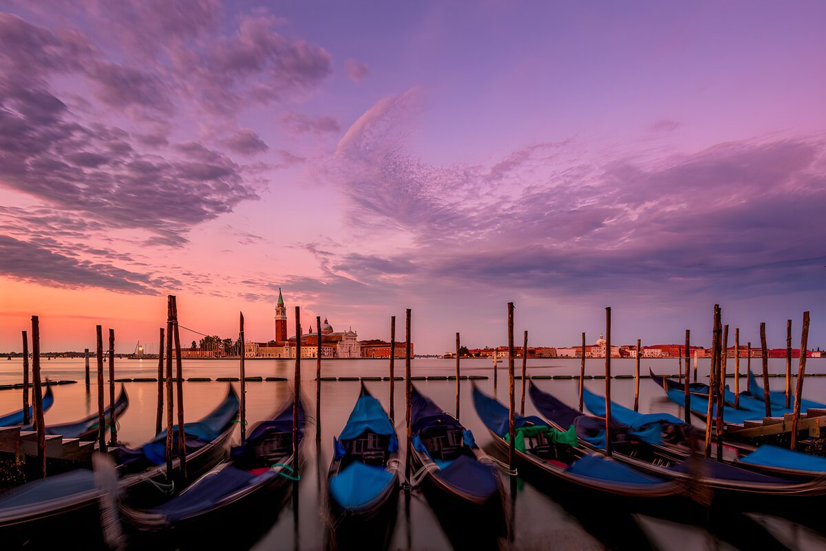 Venetian Sunset with Gondolas