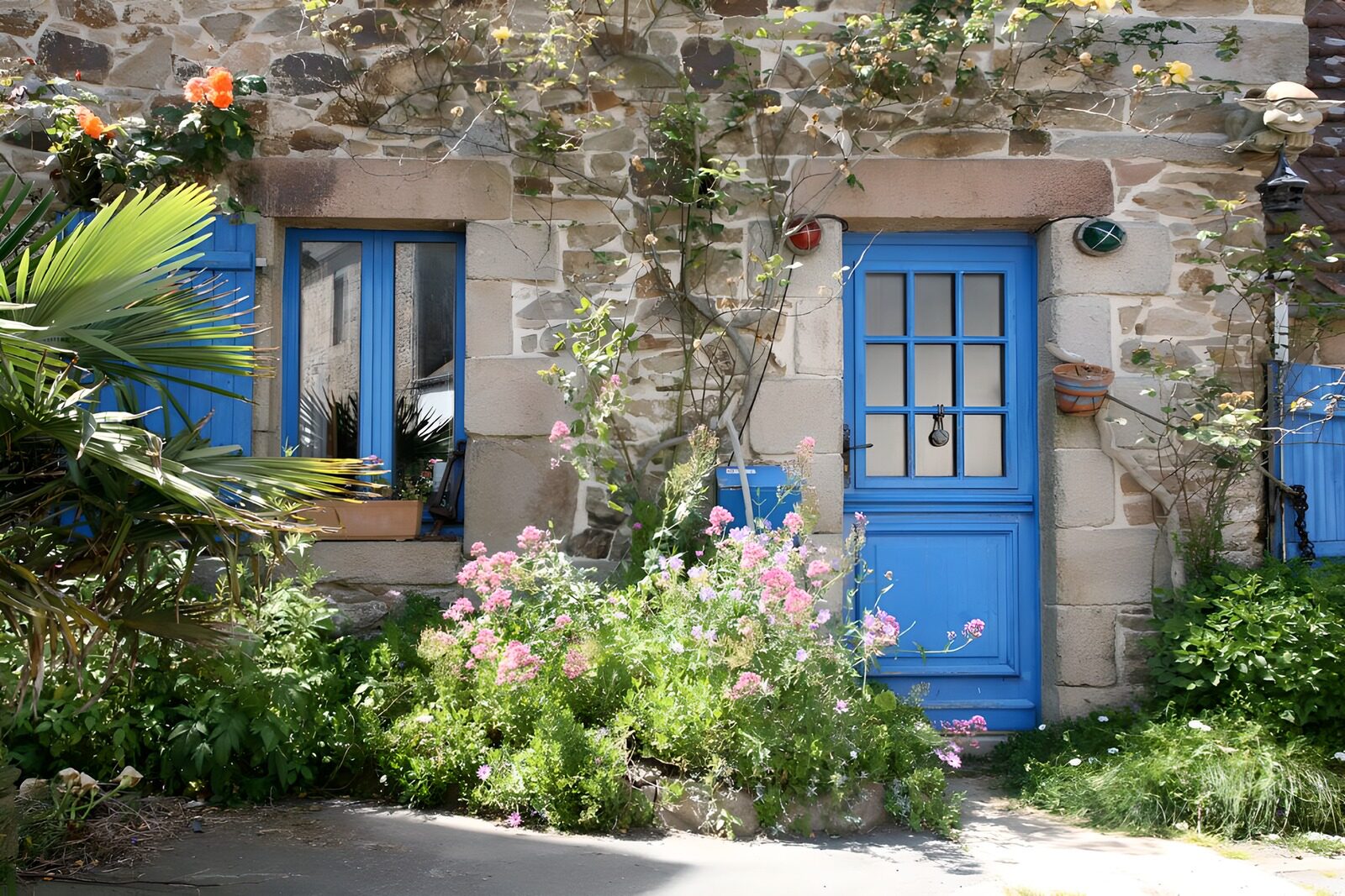 OCCOM3017596: Charming Blue Doorway in a Stone Cottage