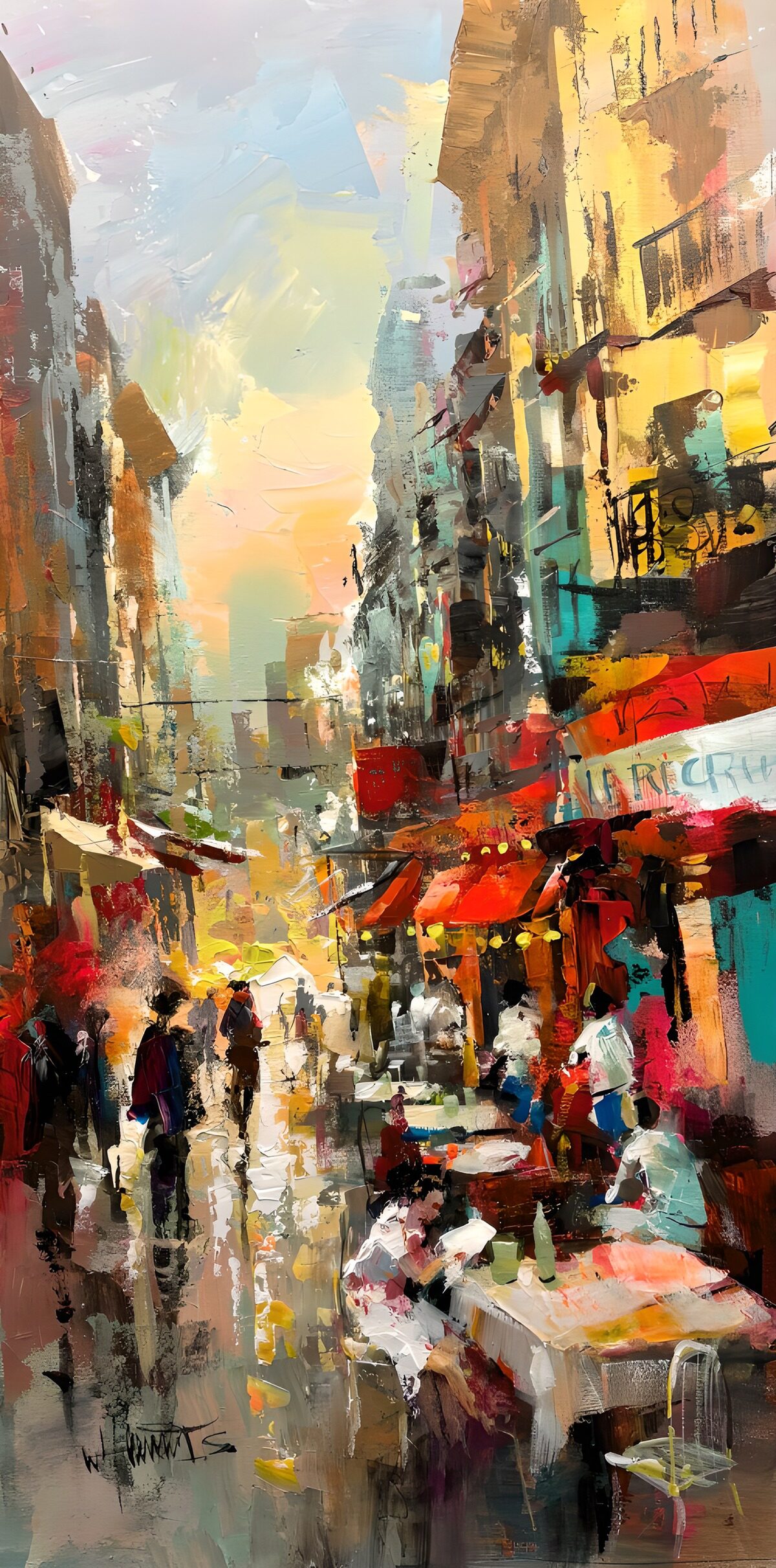 Impressionist City Café Scene