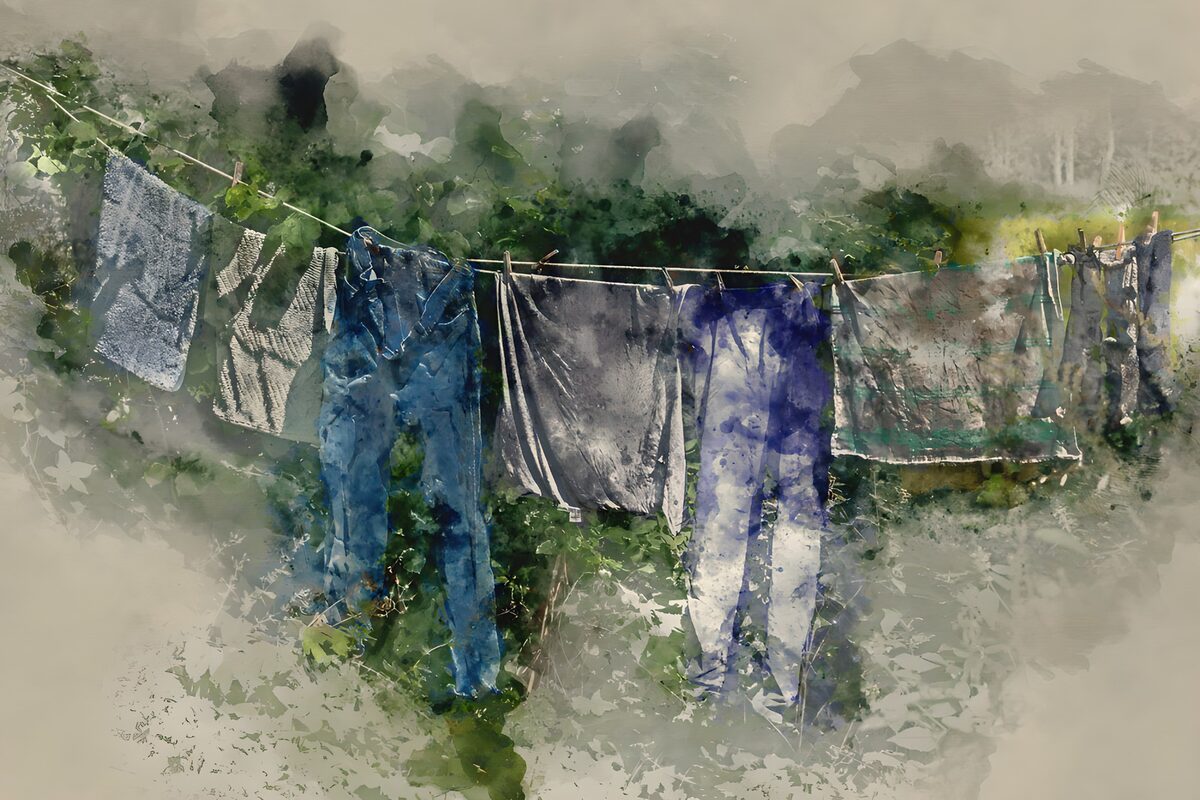 Clothes on a Line: A Rustic Scene