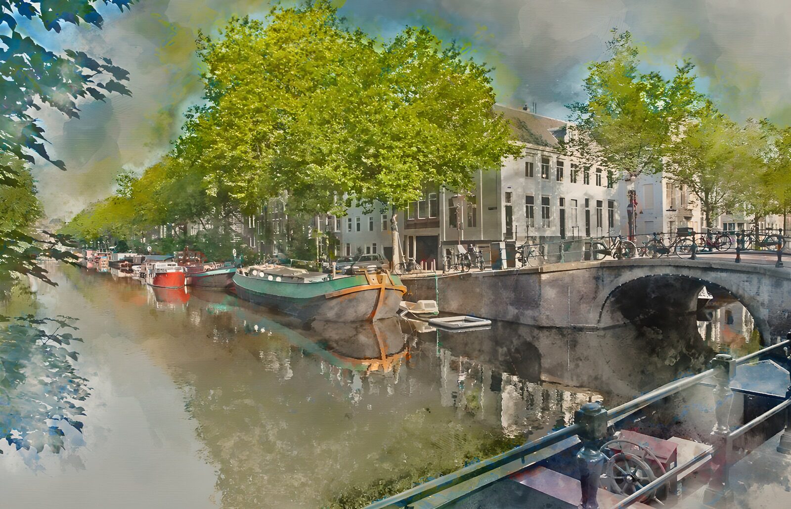 OCCOM1636007: Serene Canal View in Urban Landscape