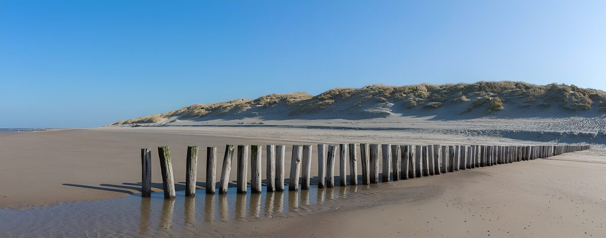 OCCOM9769886: Tranquil Beach with Wooden Groynes