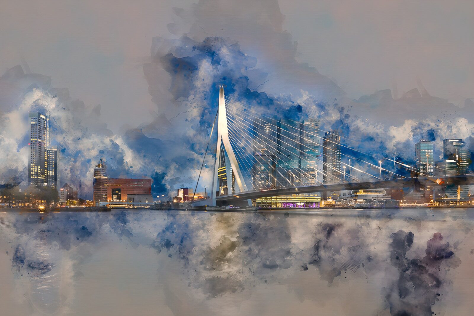 OCCOM1287109: Rotterdam Skyline at Dusk