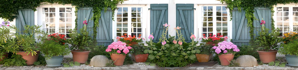 Colorful Flower Pots by the Window