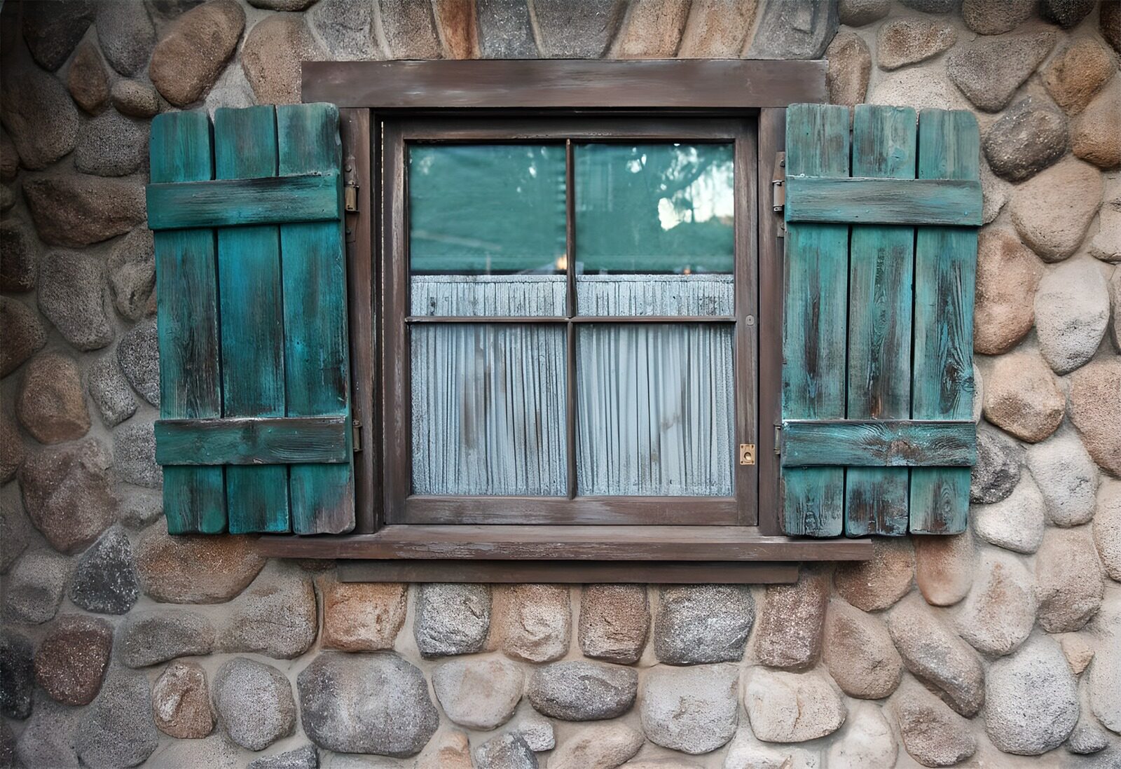 OCCOM7245567: Rustic Window with Wooden Shutters