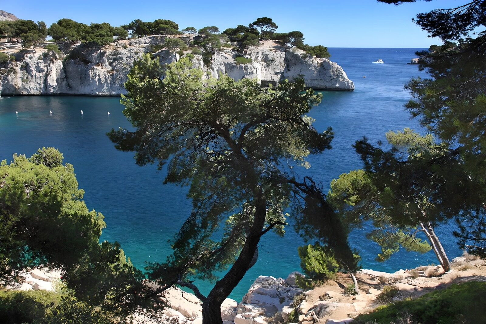 OCCOM9485693: Serene Cove Surrounded by Cliffs
