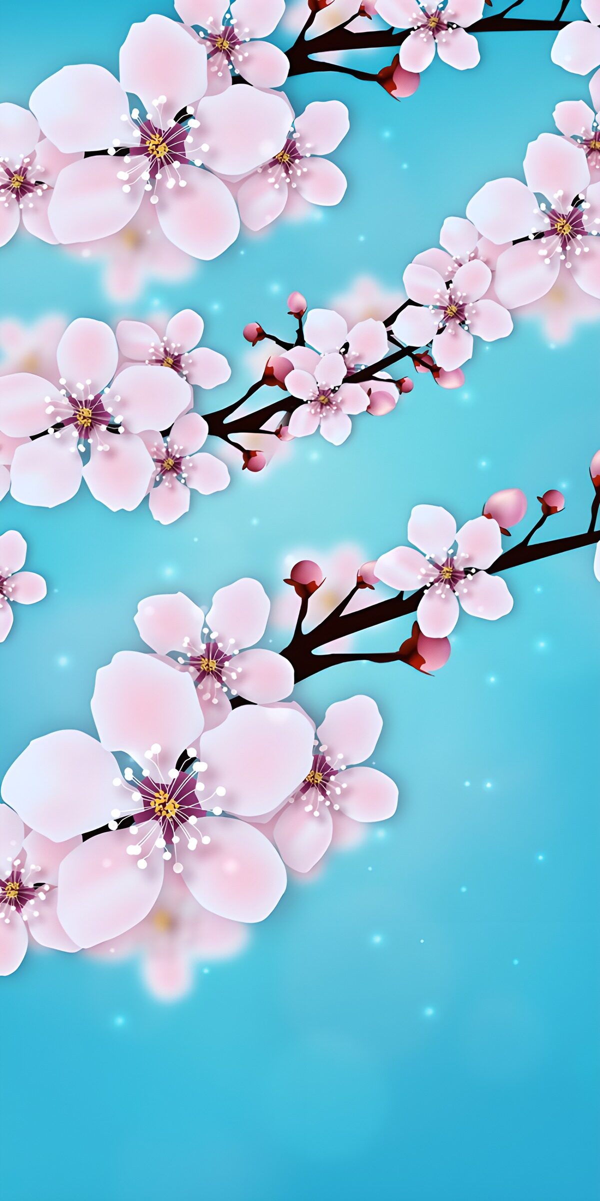 OCCOM5094145: Pink Blossoms on Blue Background