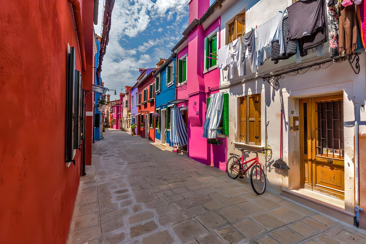 Colorful Burano Street Scene