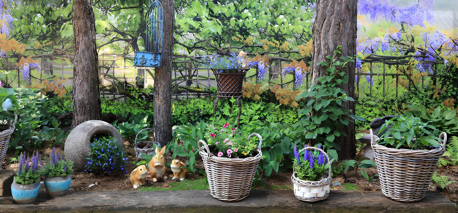 OCCOM9831554: Serene Garden Oasis with Decor