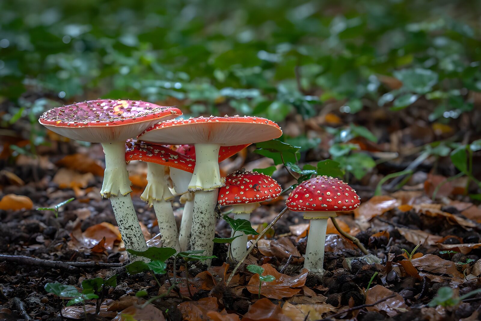 OCCOM8715353: Enchanting Red Mushrooms in the Forest