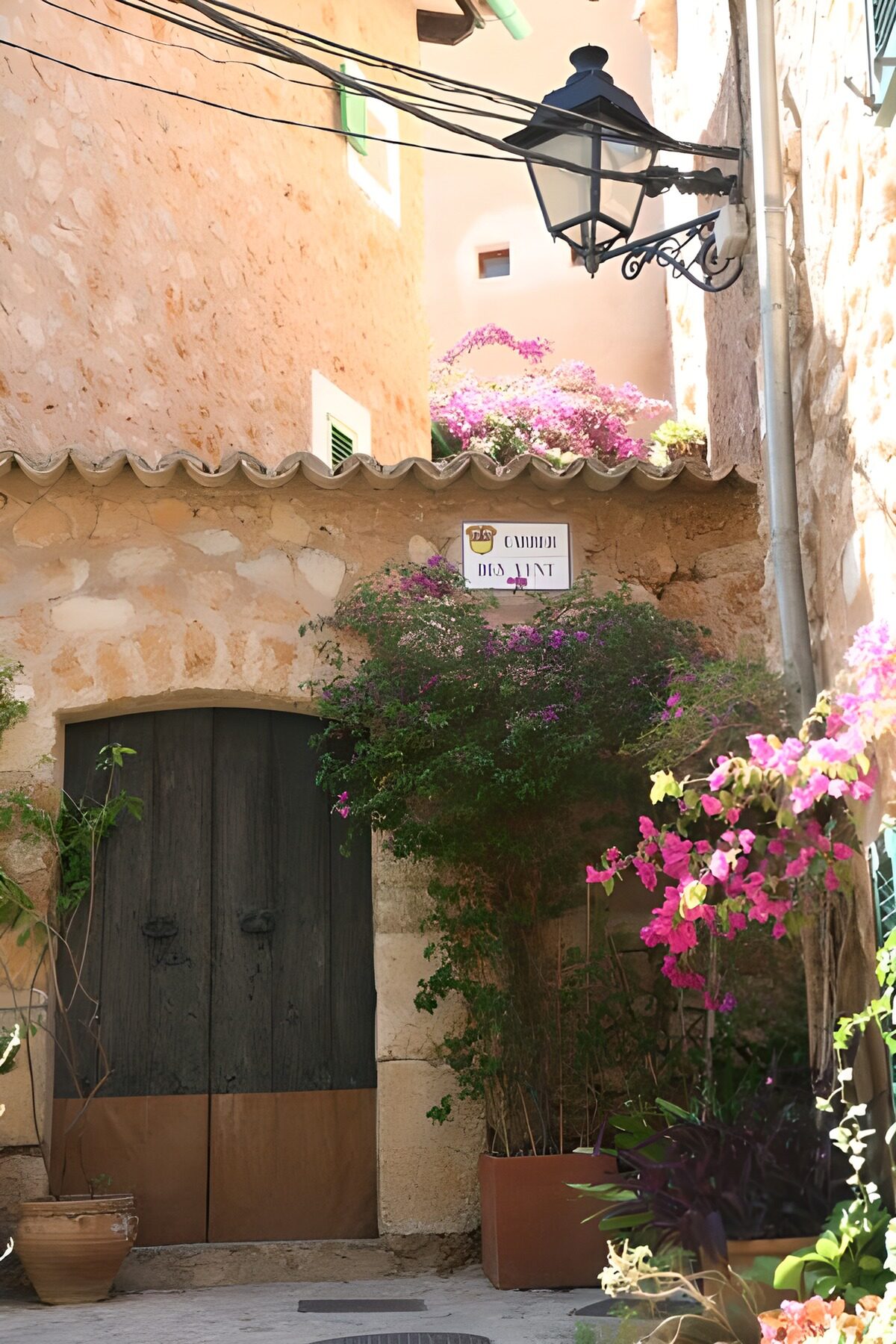 OCCOM8079828: Charming Stone Entrance with Bougainvillea