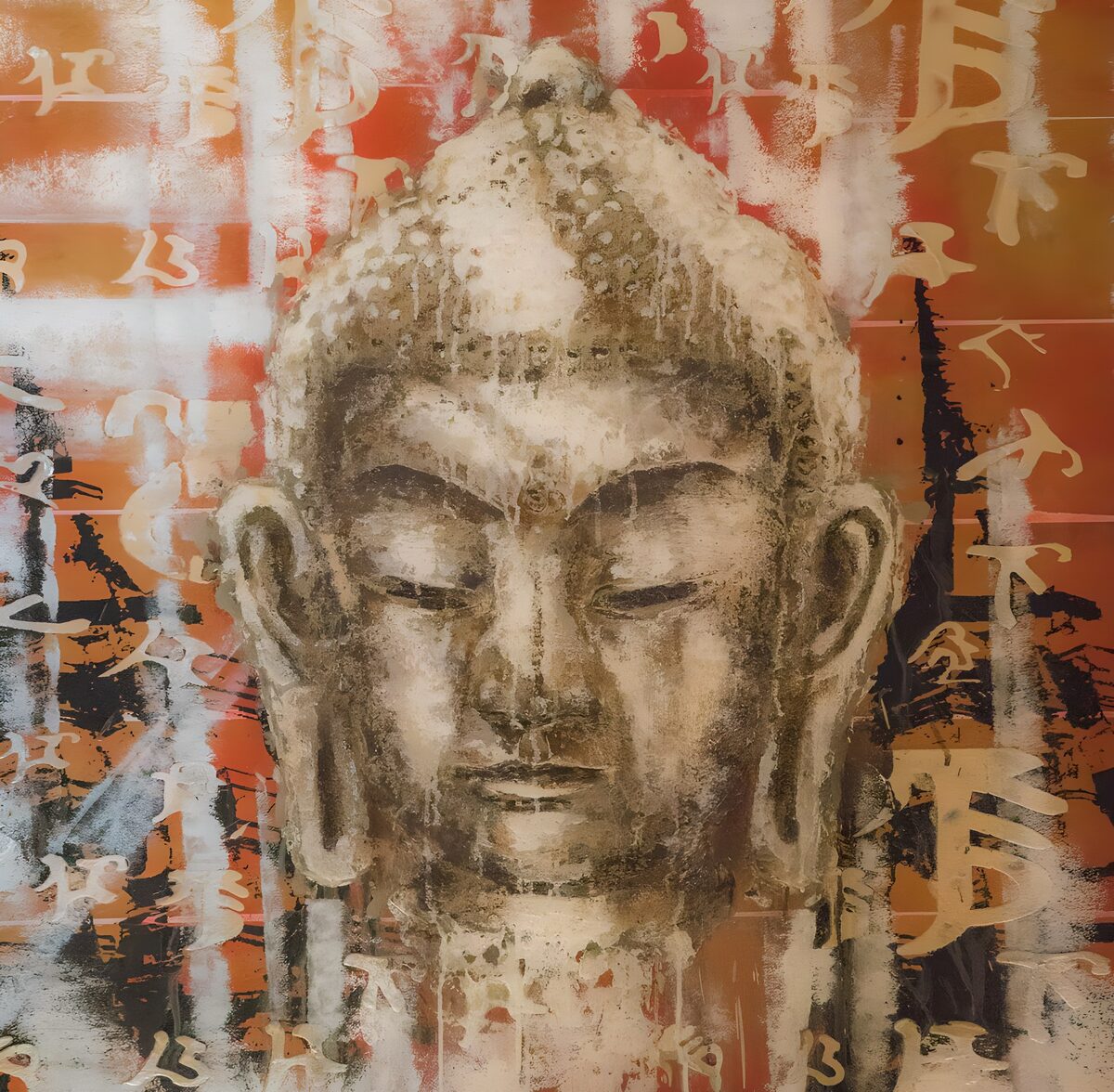 Serene Buddha in Abstract Colors