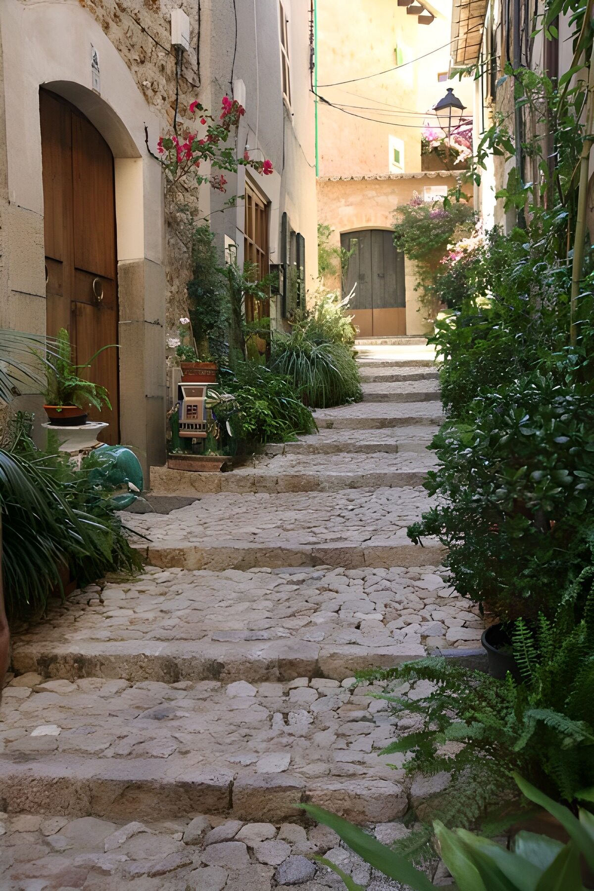 Charming Stone Steps in a Quiet Alley