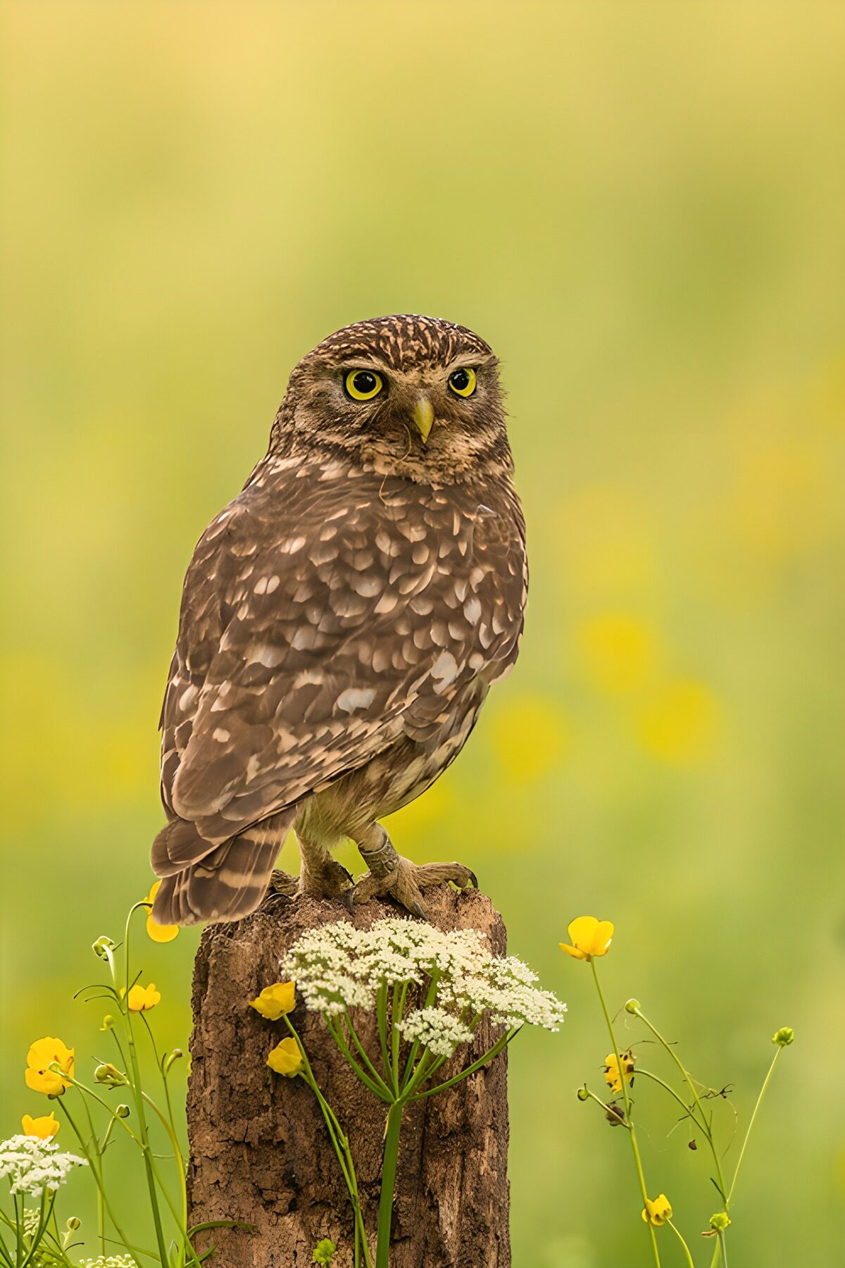 Owl Among Wildflowers