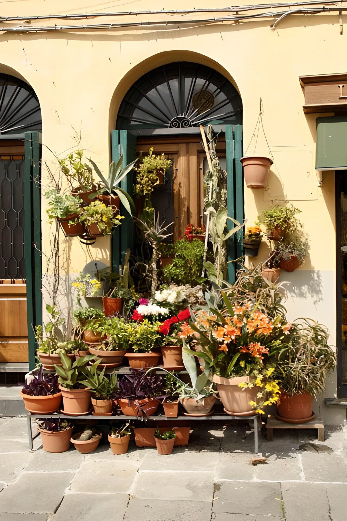 OCCOM5004202: Lush Flower Display at a Doorstep
