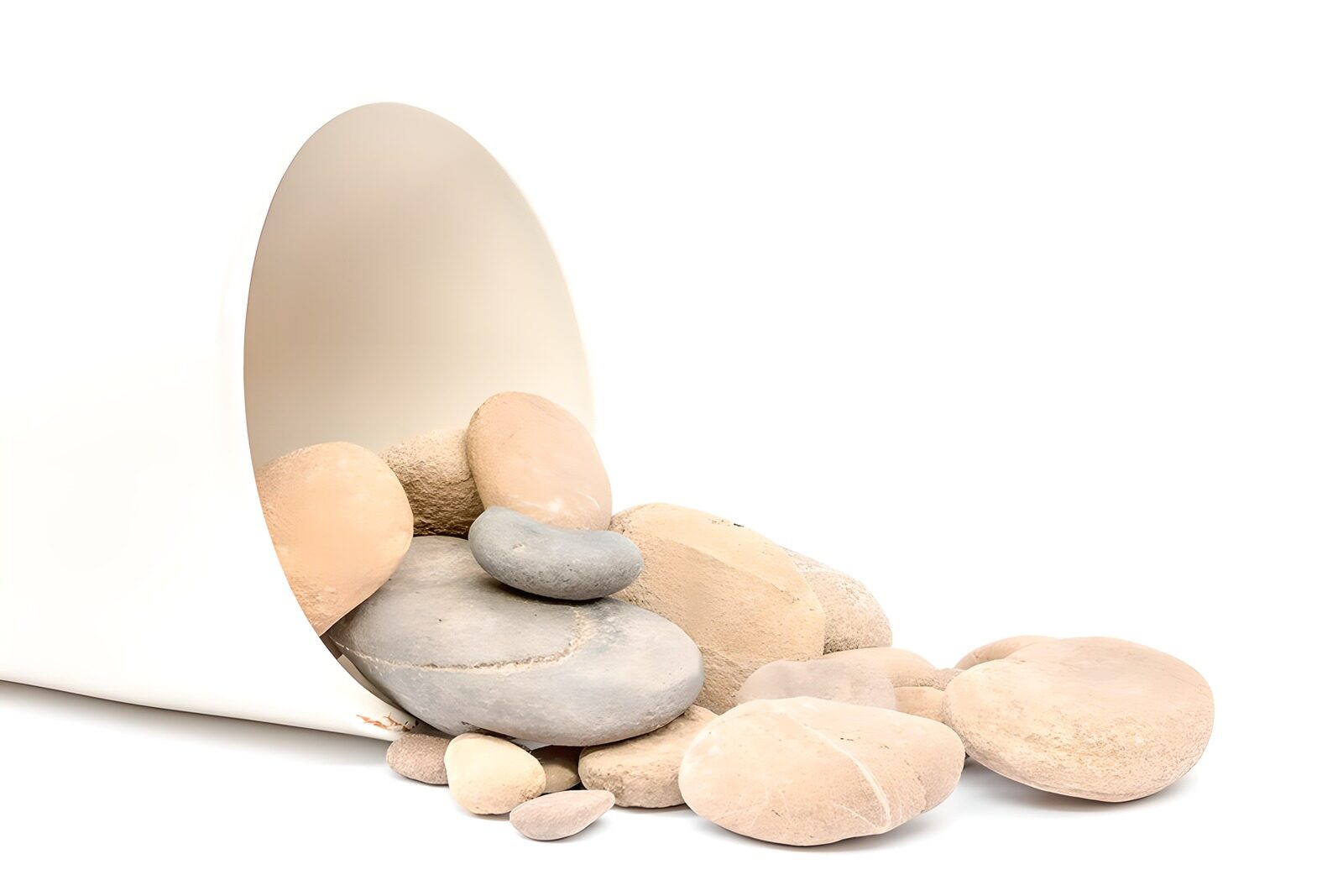OCCOM9397347: Spilled Stones from a White Container