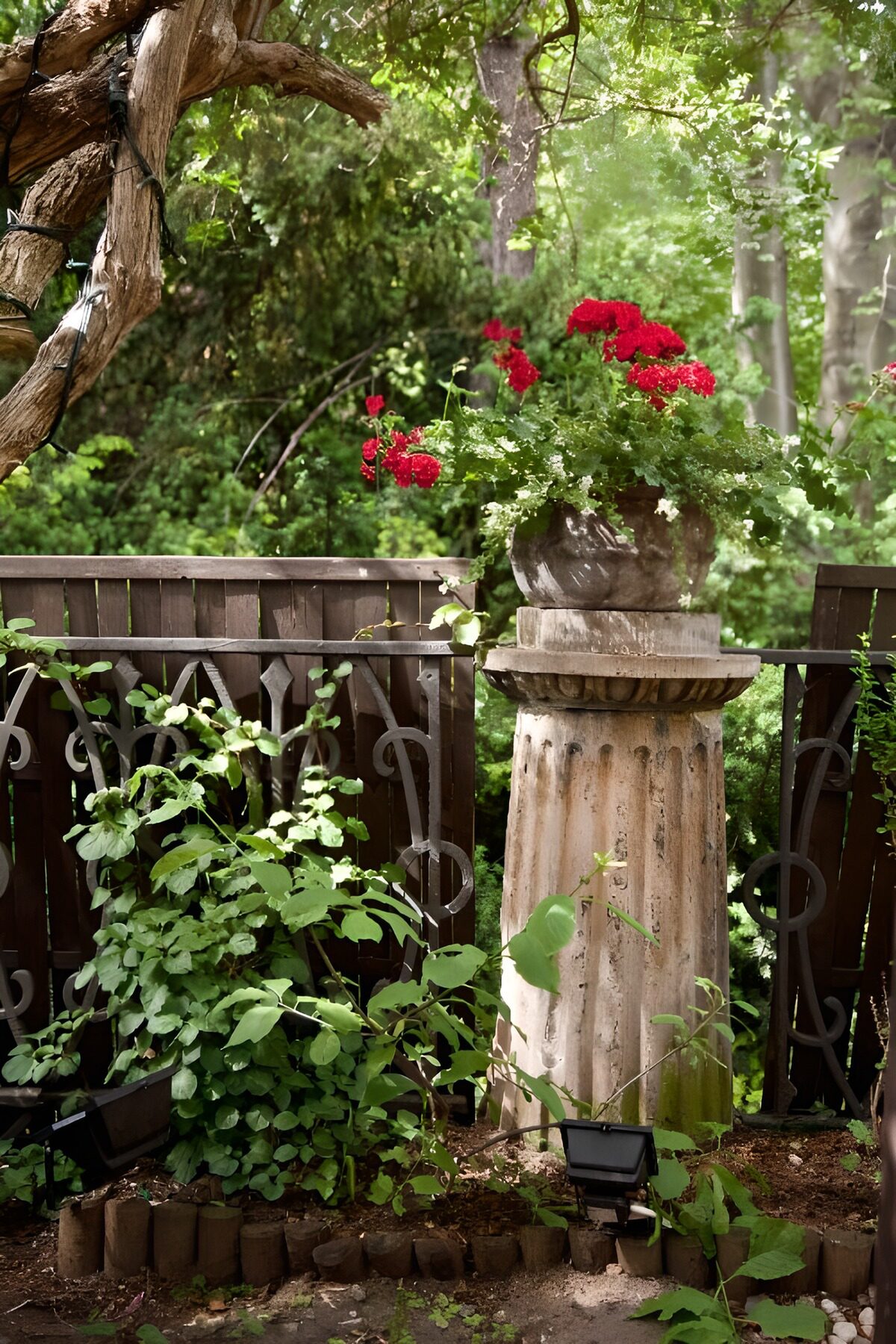 OCCOM4472371: Elegant Garden with Flower Urn
