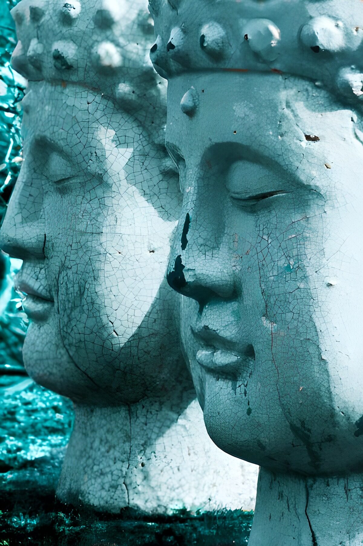 OCCOM5853805: Serene Stone Faces in Tranquil Blue