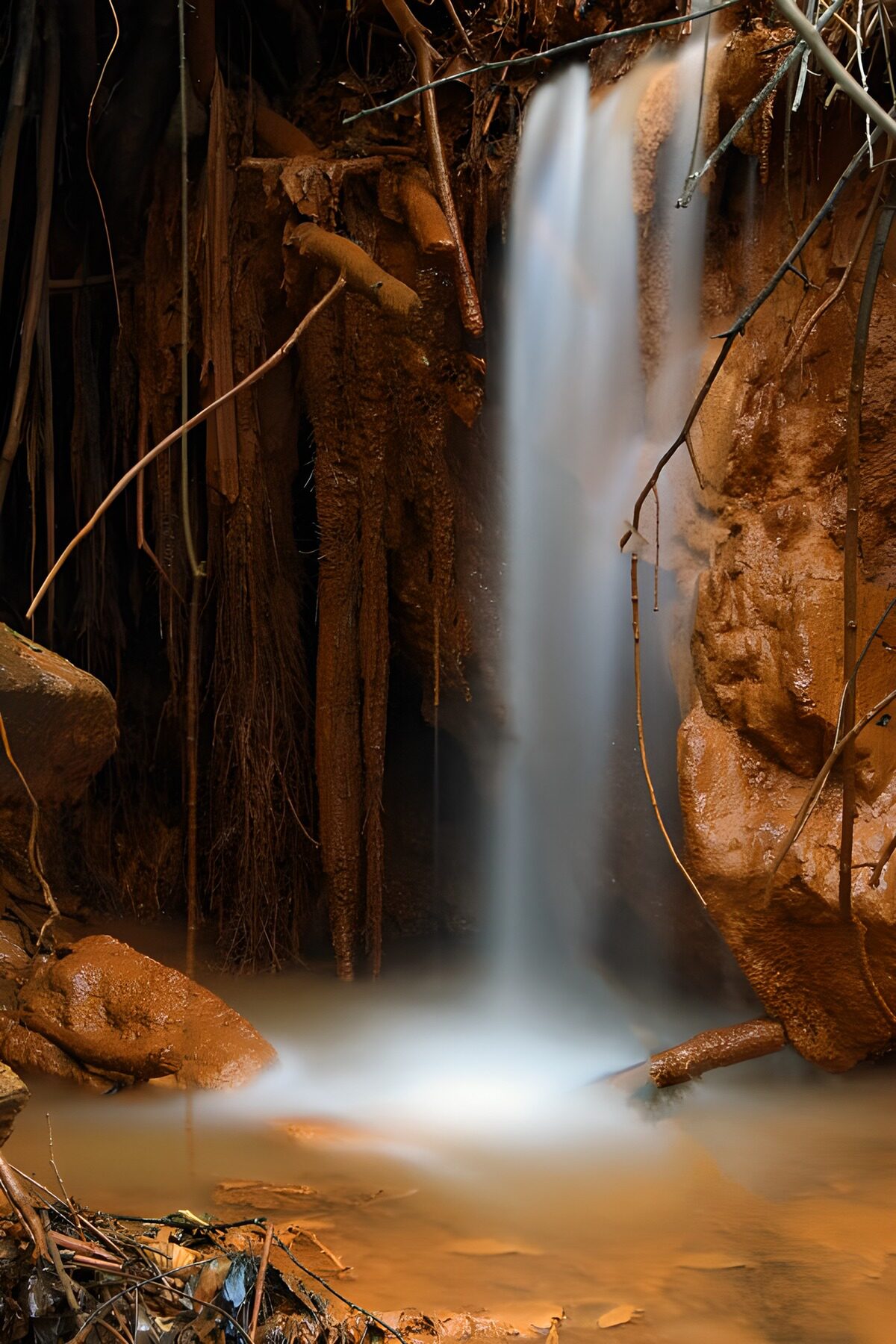 OCCOM1963119: Serene Waterfall Among the Roots