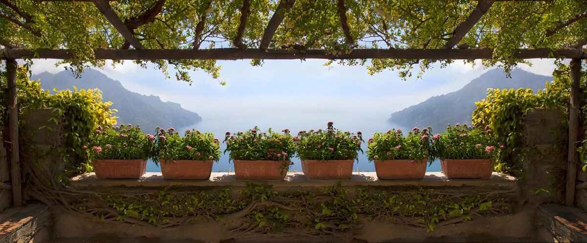 Serene Garden Overlooking the Sea