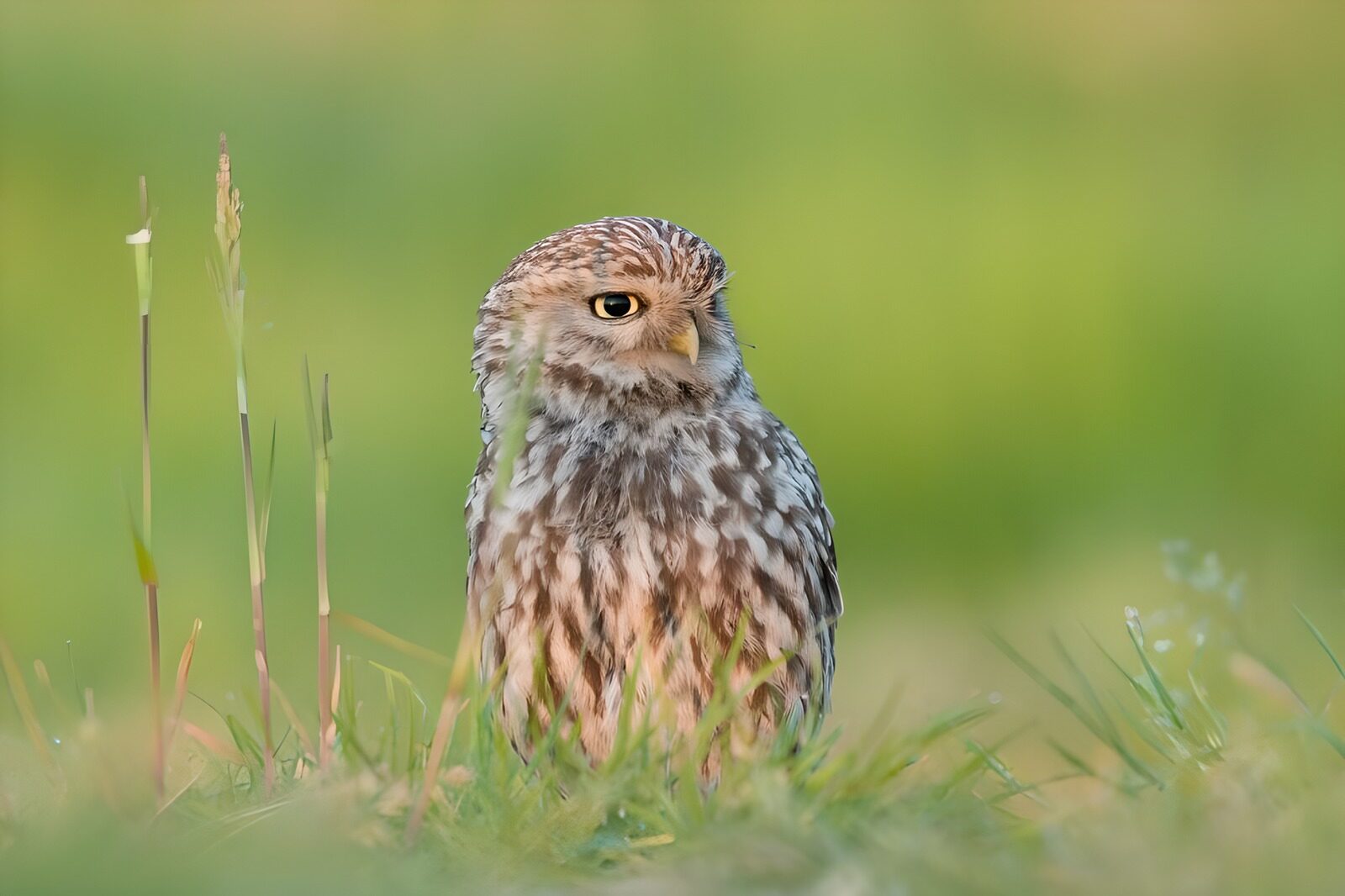 OCCOM3925006: Curious Little Owl in the Grass