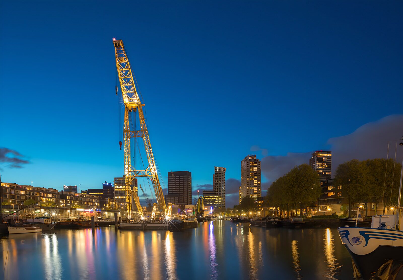 OCCOM4795150: Illuminated Crane by the Waterfront