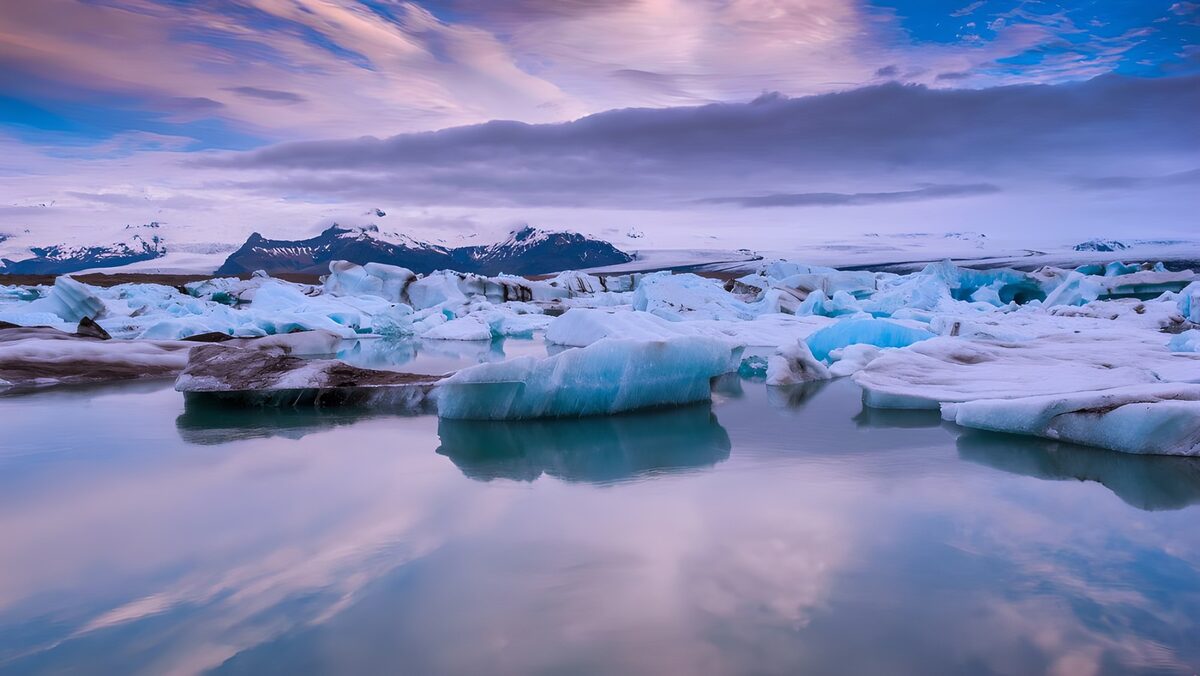 Serene Glacial Landscape at Dusk