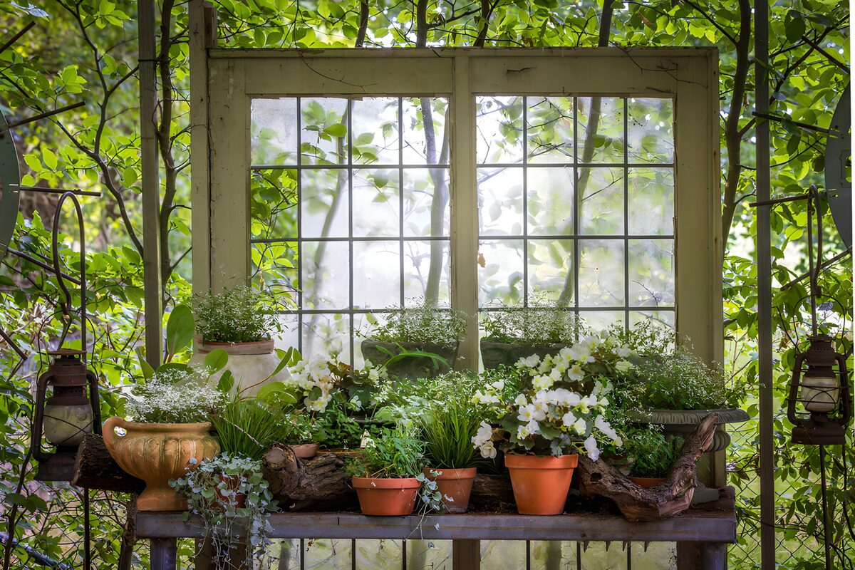 Rustic Window Garden Display