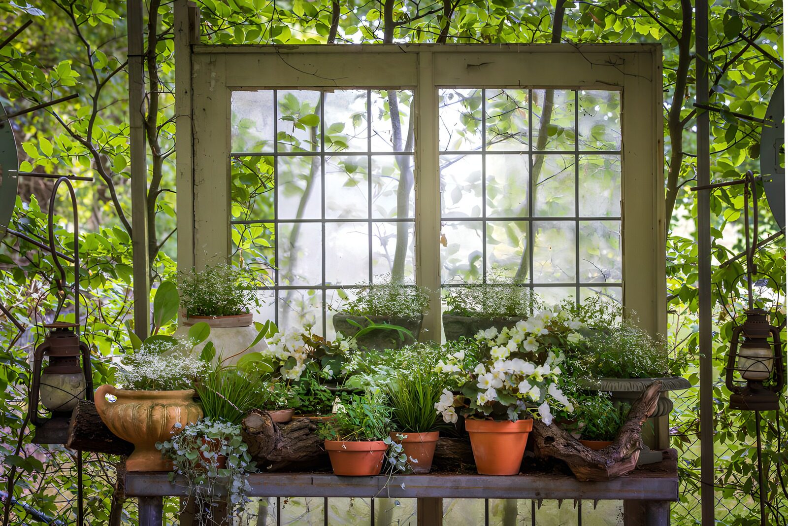 OCCOM2596909: Rustic Window Garden Display