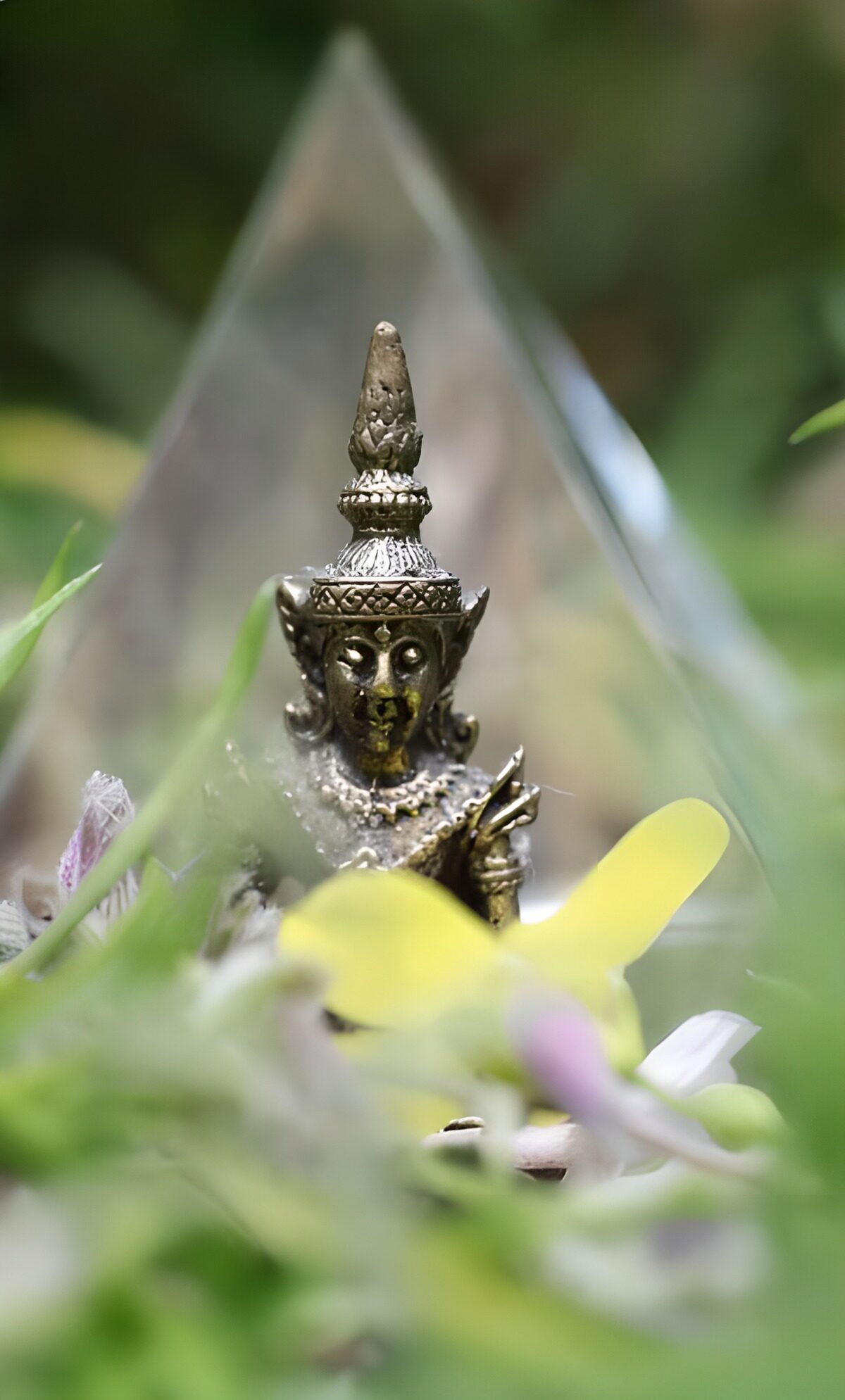 Enclosed Bronze Buddha Statue